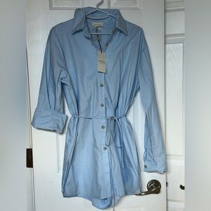 Promesa Light Blue Button-Front Mini Dress